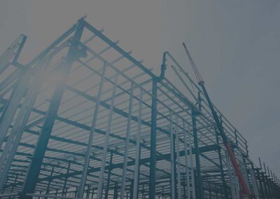 A steel structure under construction